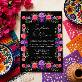 Invitación Boda Vibrante Fiesta Floral Mexicana