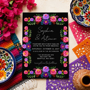 Invitación Boda Vibrante Fiesta Floral Mexicana