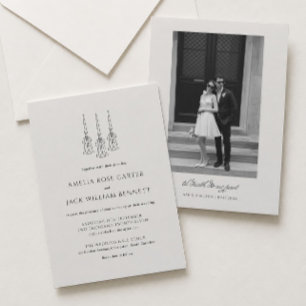 Invitación Boda victoriana de antiguo dinero marfil y negro