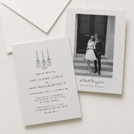 Invitación Boda victoriana de marfil y negro con dinero antig