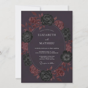 Invitación Boda Victoriana Misteriosa de Berenjena