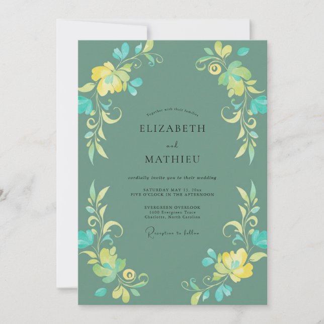 Invitación Boda Viña Amarilla Espuma de Mar (Anverso)