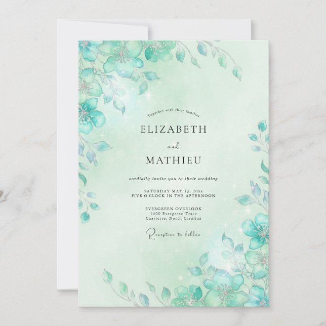 Invitación Boda Viña Verde Espuma de Mar (Anverso)