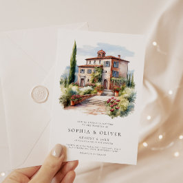 Invitación Boda Vineyard Elegante de color de agua