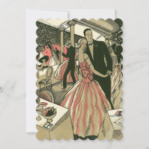 Invitación Boda Vintage Art Déco, Primer Baile de los Recién 