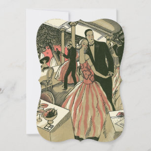 Invitación Boda Vintage Art Déco, Primer Baile de los Recién 