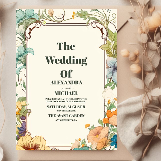 Invitación Boda Vintage Art Nouveau (Subido por el creador)