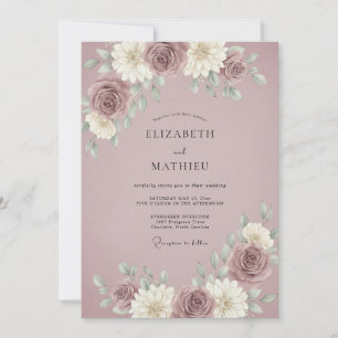 Invitación Boda Vintage Atmosférica Malva