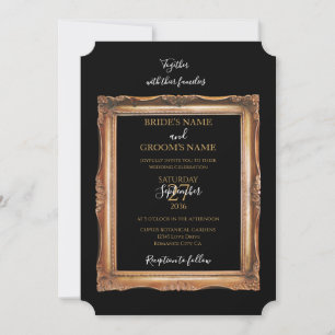 Invitación Boda Vintage Black & Gold