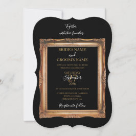 Invitación Boda Vintage Black & Gold