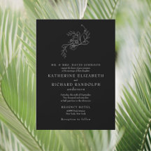 Boda Vintage Blanco Floral Contorno Negro