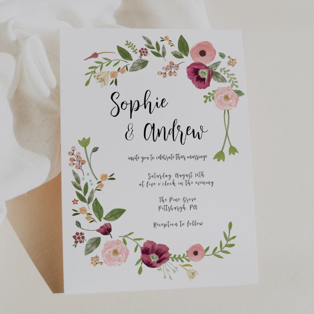 Invitación Boda Vintage Boho Floral (Subido por el creador)