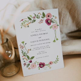 Invitación Boda Vintage Boho Floral