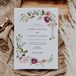 Invitación Boda Vintage Boho Floral
