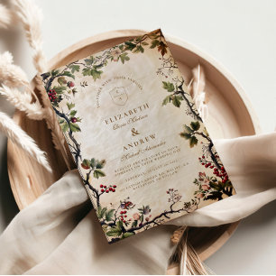 Invitación Boda Vintage Bosque de Bayas