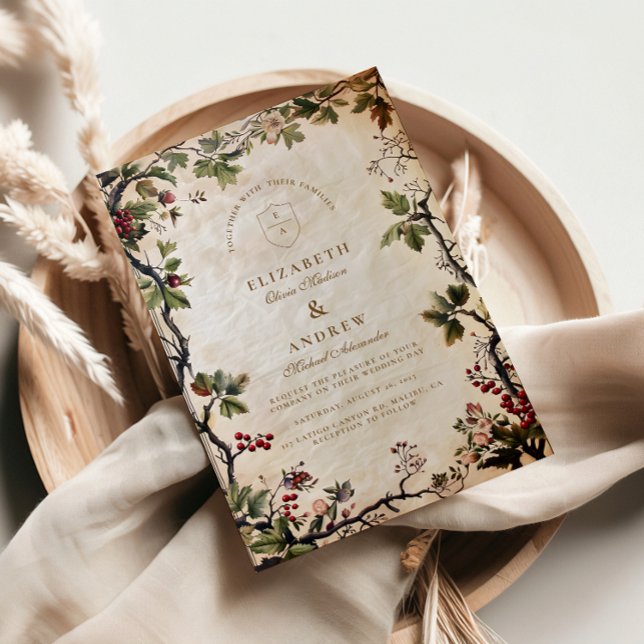 Invitación Boda Vintage Bosque de Bayas (Subido por el creador)