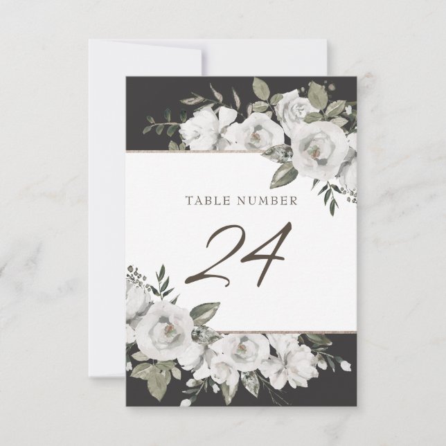Invitación Boda Vintage Cherish White Floral (Anverso)