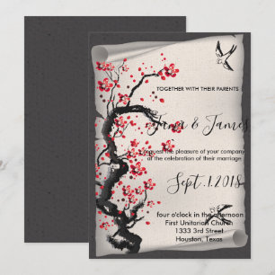 Invitación boda Vintage Cherry Blossom