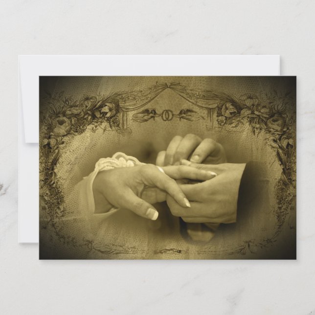 Invitación Boda Vintage... Con este anillo te desposo (Anverso)