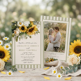 Invitación Boda Vintage con Girasoles