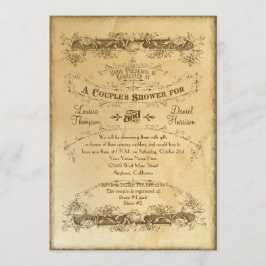 Invitación Boda Vintage con Té Manchado 2 - Ducha con Parejas