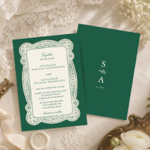 Boda Vintage de Encaje Verde Esmeralda Old Money