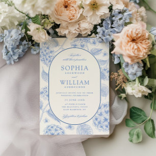 Invitación Boda Vintage de Hortensias Azules