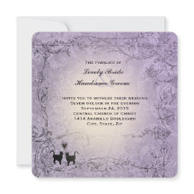 Boda vintage de lavanda orgánica cuadrada para los