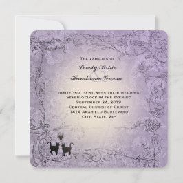 Invitación Boda vintage de lavanda orgánica cuadrada para los