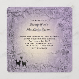 Invitación Boda vintage de lavanda orgánica cuadrada para los