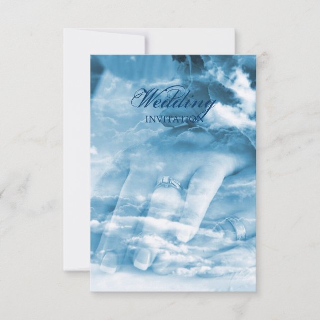 Invitación boda vintage de manos de pareja elegante (Anverso)