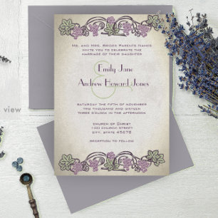 Invitación Boda Vintage de Viñedo Art Nouveau