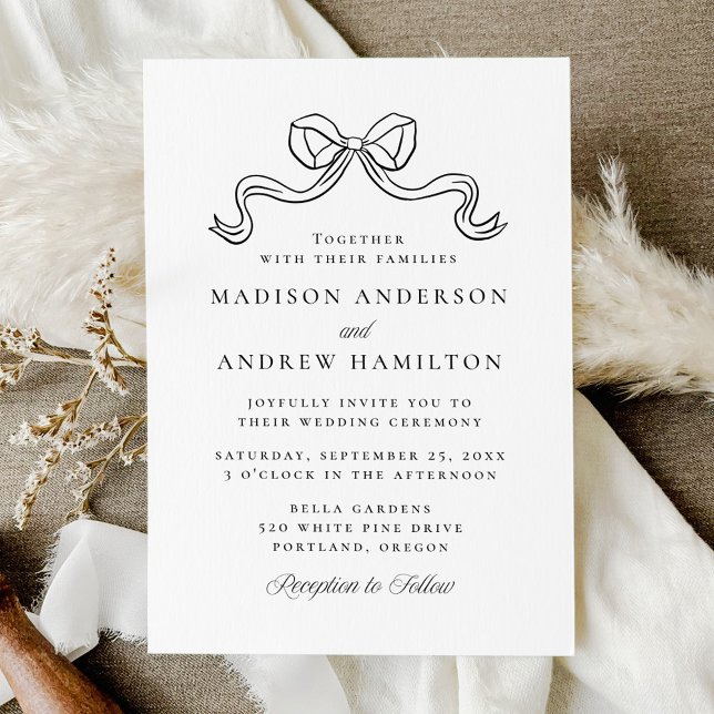 Invitación Boda Vintage Elegance Bow (Subido por el creador)