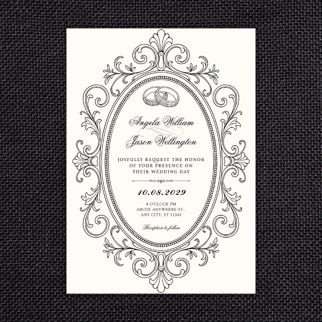 Invitación Boda vintage elegante ornamentada (Subido por el creador)
