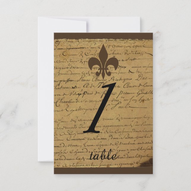 Invitación Boda Vintage Fleur de Lis (Anverso)