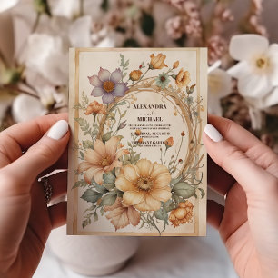 Invitación Boda Vintage Flora Art Nouveau