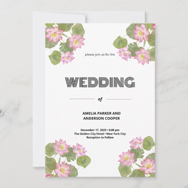 Invitación Boda Vintage Floral (Anverso)