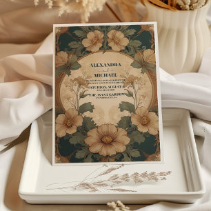 Invitación Boda Vintage Floral Art Nouveau