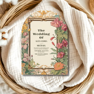 Invitación Boda Vintage Floral Art Nouveau