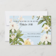 Boda Vintage Floral Azul Rosa Marfil Peonía RSVP