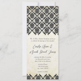 Invitación Boda Vintage Floral Damásco Victoriano