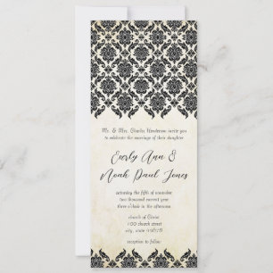 Invitación Boda Vintage Floral Damásco Victoriano