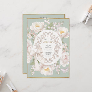 Invitación Boda Vintage Floral de Lily Peony Presupuesto