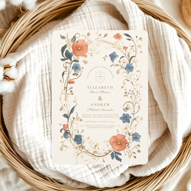Invitación Boda Vintage Floral Fern (Subido por el creador)