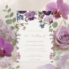 Invitación Boda Vintage Floral Lilac