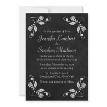 Boda Vintage Floral Rosa Pizarra Gris Negro