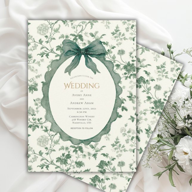 Invitación Boda Vintage Floral Verde (Subido por el creador)
