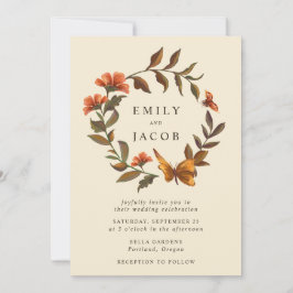 Invitación Boda Vintage Floral Wreath