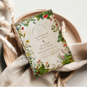Invitación Boda Vintage Forest Berry
