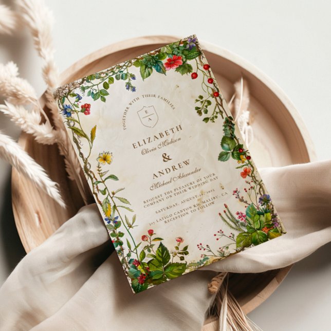 Invitación Boda Vintage Forest Berry (Subido por el creador)